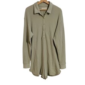 Abercrombie Green Waffle Knit Lounge Romper